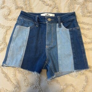 Hollister Women's Blue Patchwork Jean Shorts